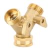 3/4 Inch 2?Way Garden Hose Splitter Garden Brass Water Connector with Valve US Standard