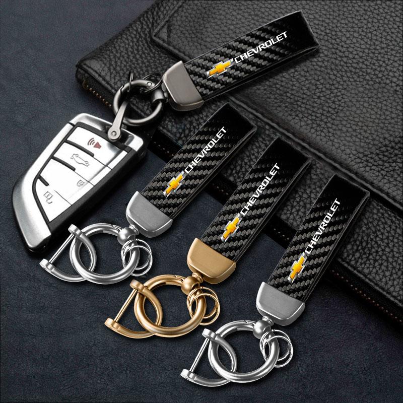 FGKLM1 Metal Car Keychain Leather Rope Key Rings Keyring for Chevrolet Spark Captiva Cruze Tracker Orlando Trax Accessories