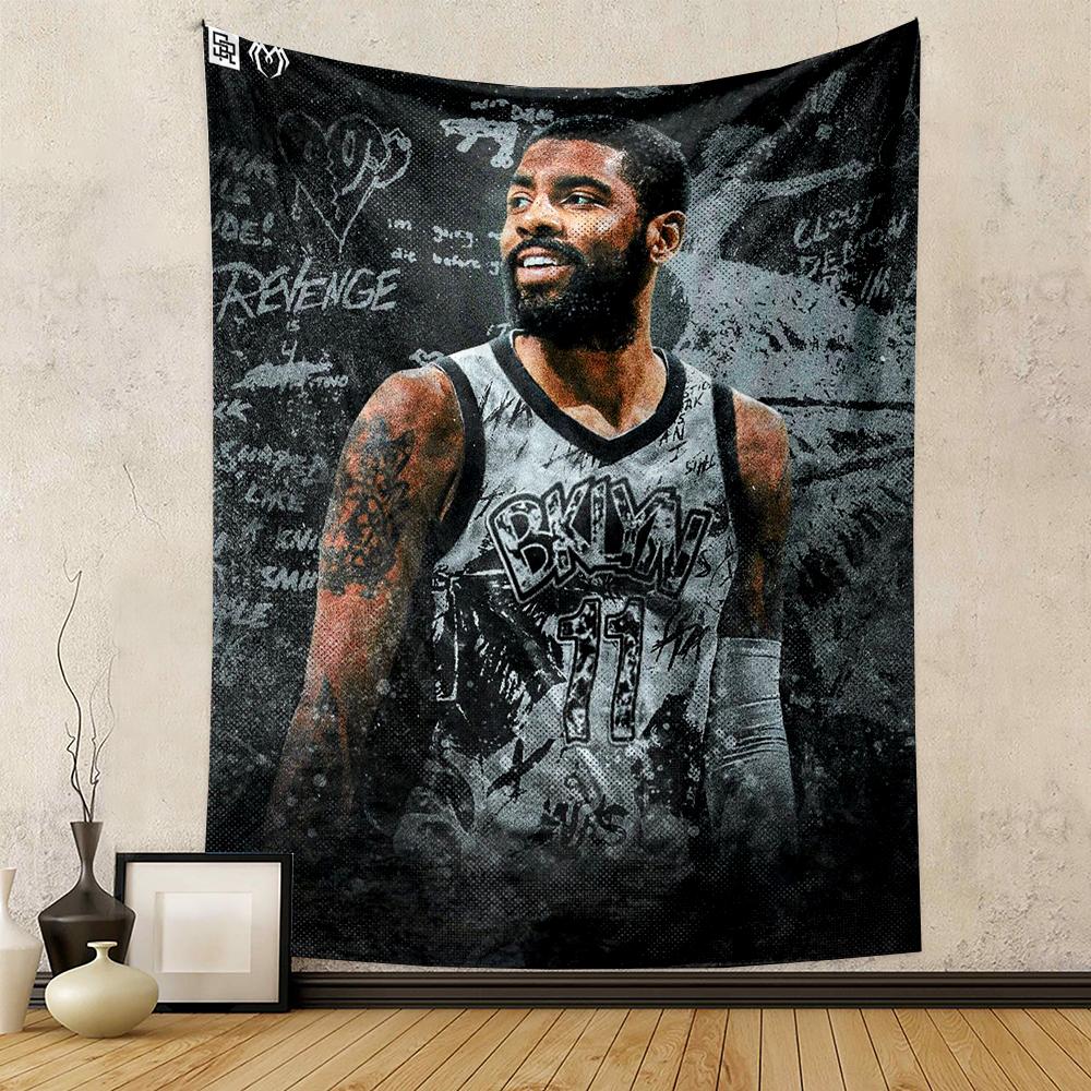 "Brooklyn Basketball Player Art Patterned - Patterned tapestry for bedroom and living room home decor."