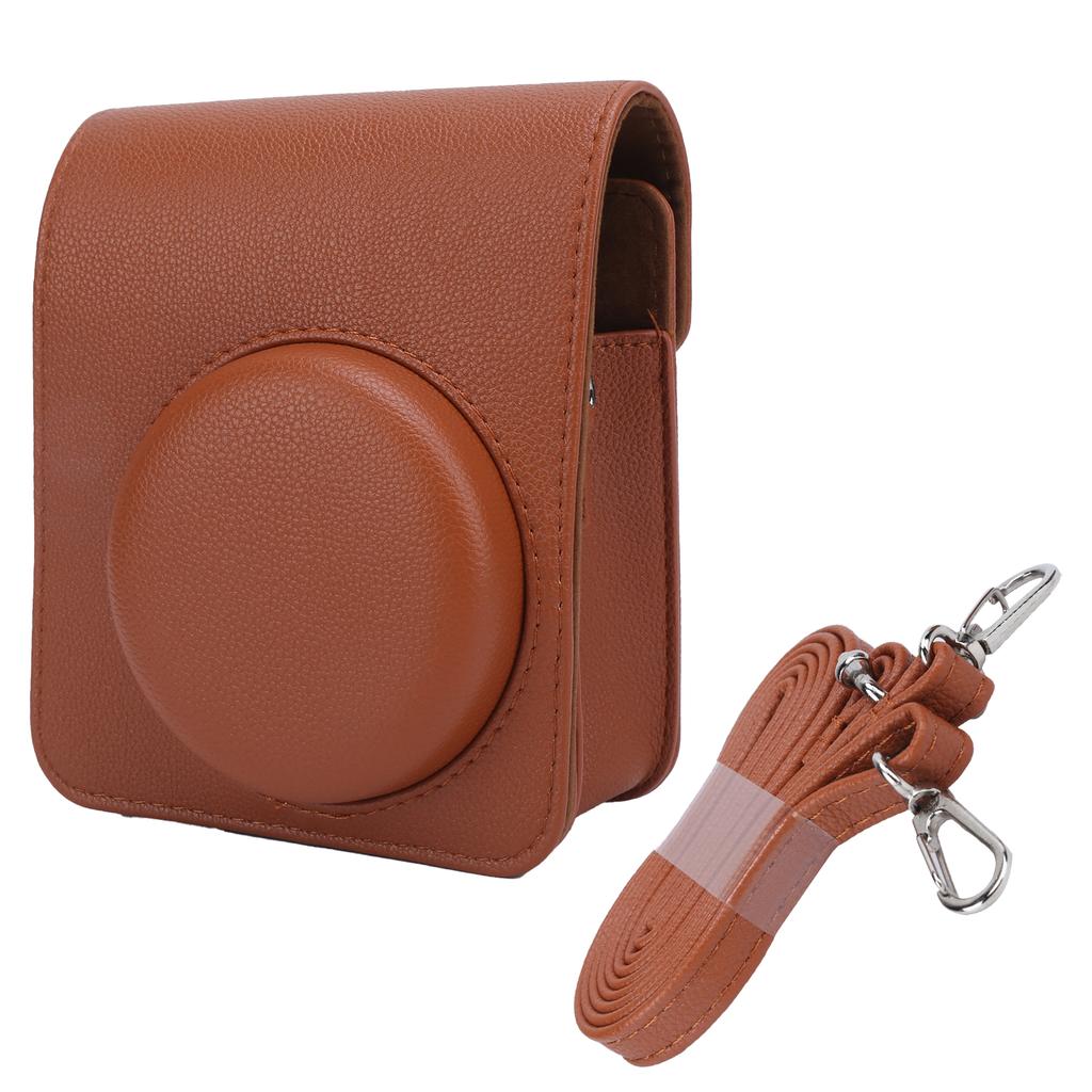 PU Leather Mini Camera Case Bag with Adjustable Shoulder Strap for Instax Mini 40 CameraBrown