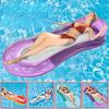 New Gradient Transparent Clip Mesh Floating Bed On the Water Foldable Backrest Inflatable Lounge Chair Floating Bed Floating Inflatable Floating Row