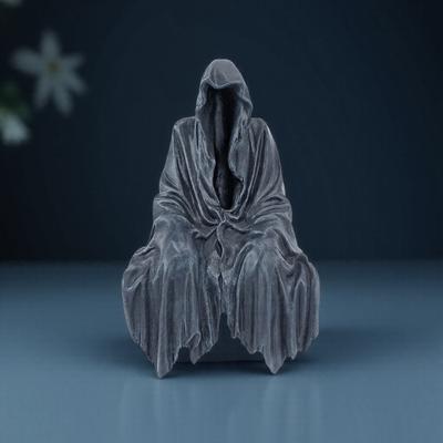 Статуя Жнеца-Загадки Захватывающий Ночной Ползун в Черной Мантии Готический Садовый Орнамент Смоляные Поделки Домашний Декор Миниатюрная Модель