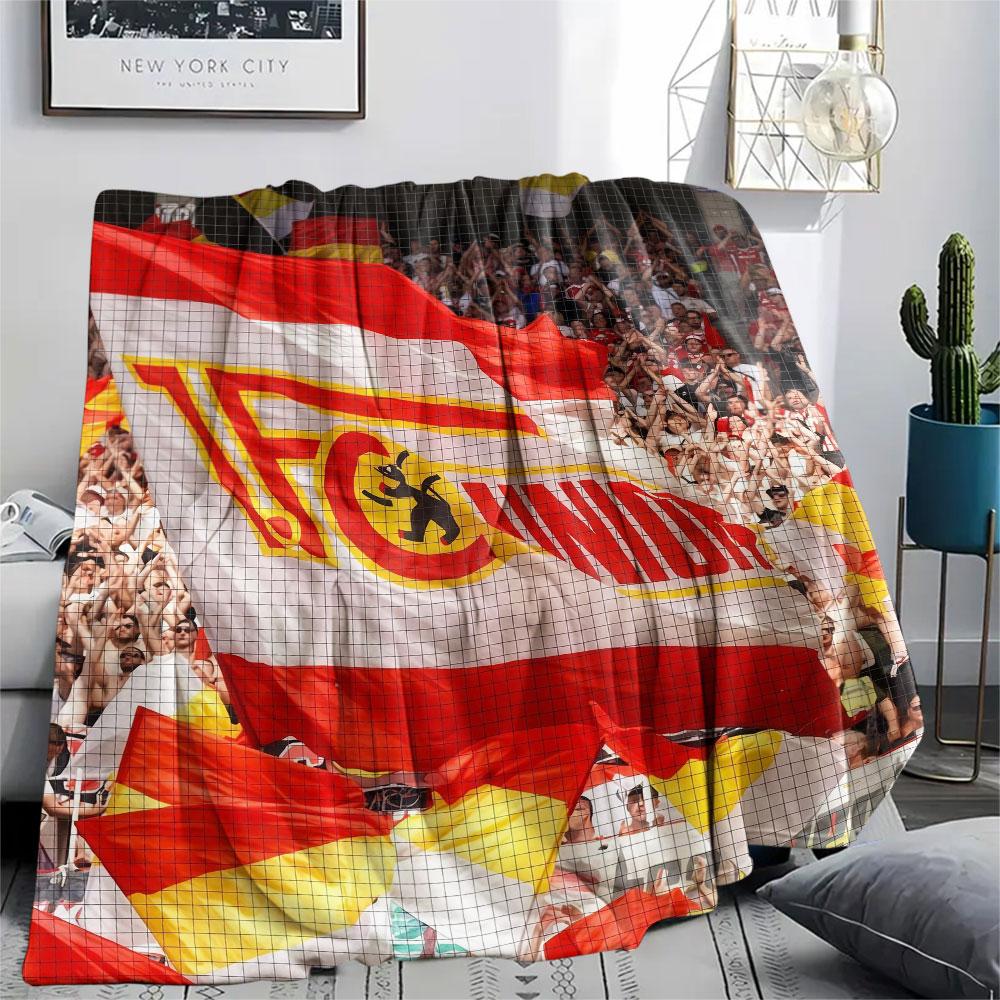 Union Berlin logo Printed Flannel Blanket, soft throw for bedroom sofa, washable, fan merchandise, great gift.