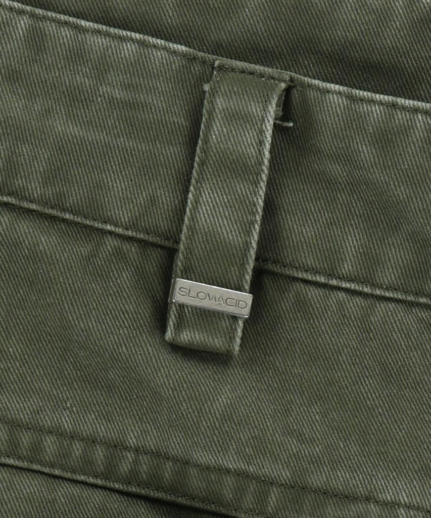 SLOWACID Bermuda Cargo Dyed Cotton Shorts [Khaki]
