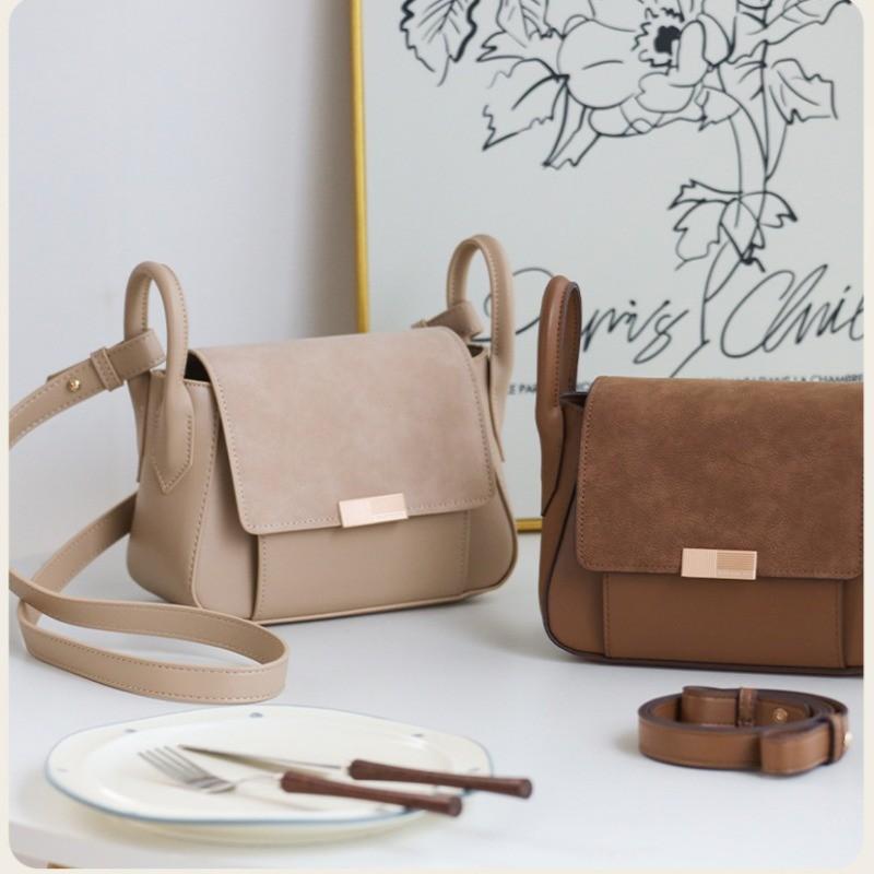IELGY Fashion Trend Stitching Fashion Tofu Bag Shoulder Messenger Bag