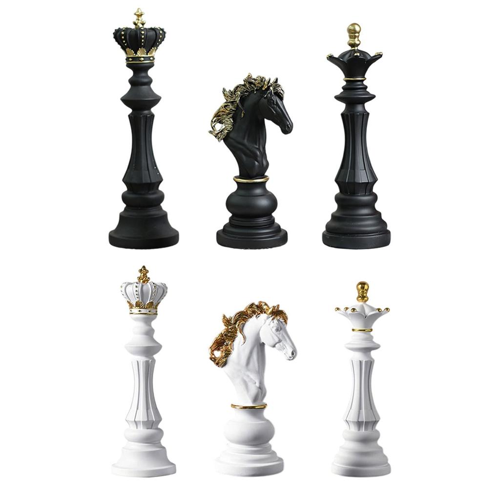 Decorative Chessmen Ornaments Resin Miniatures Objects for Room Bookshelf Cabinet Table Decoration