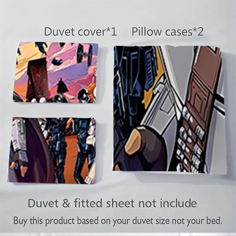 3Pcs Star Wars Mandalorian Battle Bedding Sets For All Sizes New 3D Printed Bed Cover Comforter Duvet Cover Pillowcase Bedroom Decoration