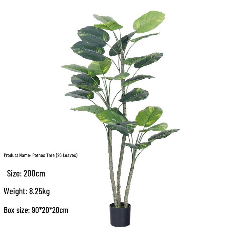 Nordic Faux Pothos Tree Large Indoor Plant for Living Room Decor and Window Display