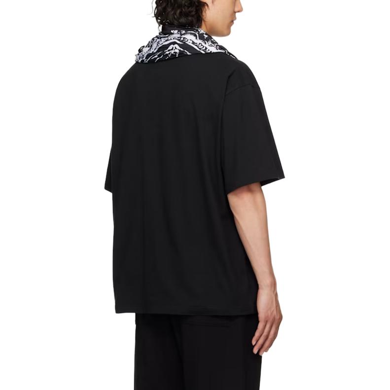We11done Printed Pattern Short Sleeve T-Shirt Men tops Black WDTT125732UBK