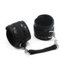 Black Faux Leather Handcuff Restraints Cuffs & Shackles