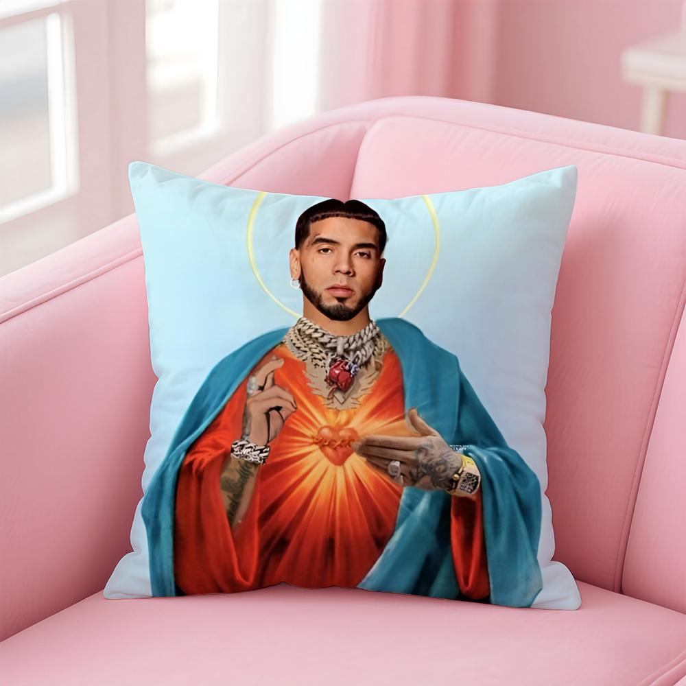 Латинский Трэп-рэпер A-Anuel Aa Наволочка для подушки Короткий плюш Невидимая молния Чехол для подушки на диван в комнату