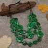 Multi Layer Colorful Petal Bead Necklace Wood Tassel Choker Flower Necklace  Street Style
