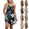 Women's Casual Hawaiian Festival Printed U-neck Vest Sleeveless Beach Dress Dress