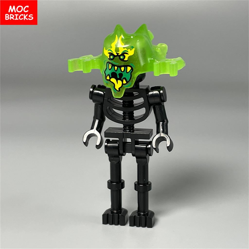 Нетоксичные Moc Кирпичи Хэллоуин Светящийся Шлем Фигурка Призрак Строительные Блоки Аксессуары Подарки для Детей Детские Игрушки