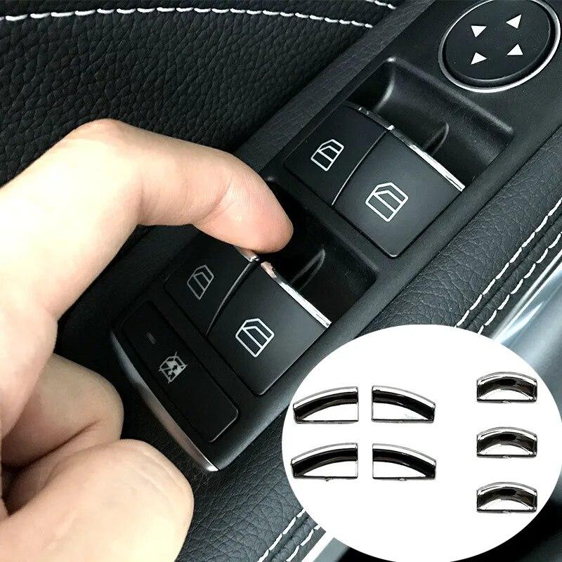 Кнопка подъема окна автомобиля, наклейка на отделку, подходит для Mercedes Benz ABCE GLE GLA CLA GLK Class W176 W204 W212 W166 W218