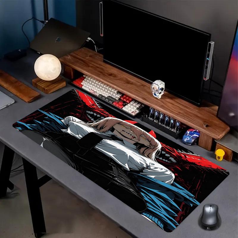 Makima Chainsaw Man Print Mouse Pad, Anti‑Slip Desktop keyboard Mat, for PC Laptop Gaming Working Daily Use, Cool Festival Surprise Gift
