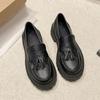 Женские мокасины 2024 Весна Новые кисточки Британский стиль Кожаные туфли 35-42 Большие размеры Женские ретро туфли для дома и офиса на низком каблуке