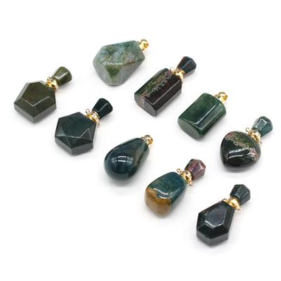 Флакон духов, ожерелье, кулон, модный диффузор эфирного масла, натуральный камень, индийский агат, подвески для изготовления ювелирных изделий, аксессуары для ожерелья «сделай сам»