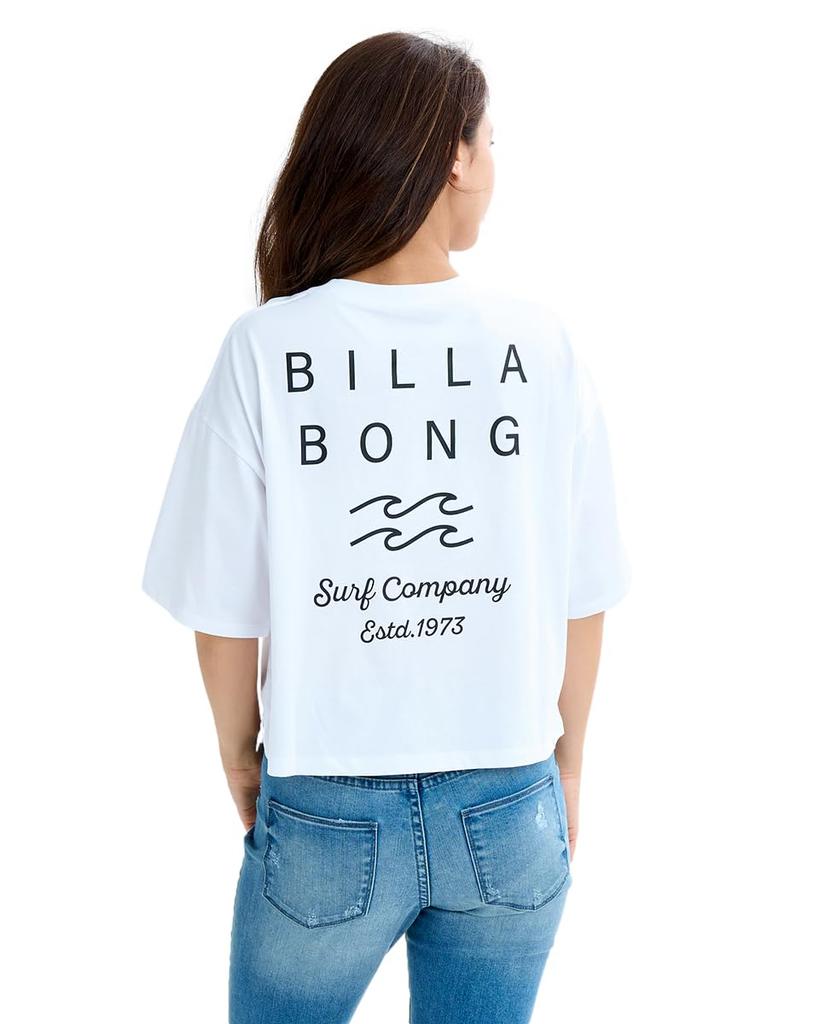 Billabong Clean Logo Wide Loose Cropped Tee