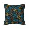 RPG Dice Teal Cluster Square Pillowcase Pillow Cover Polyester Cushion Zip Decorative Comfort Throw Pillow for Home Living Room