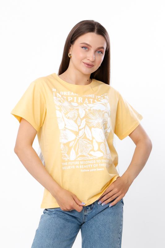 Women’s Oversize Cotton T-Shirt – Lightweight Knit with Floral Print & Relaxed Fit Summer 8127-001-33-1 HC
