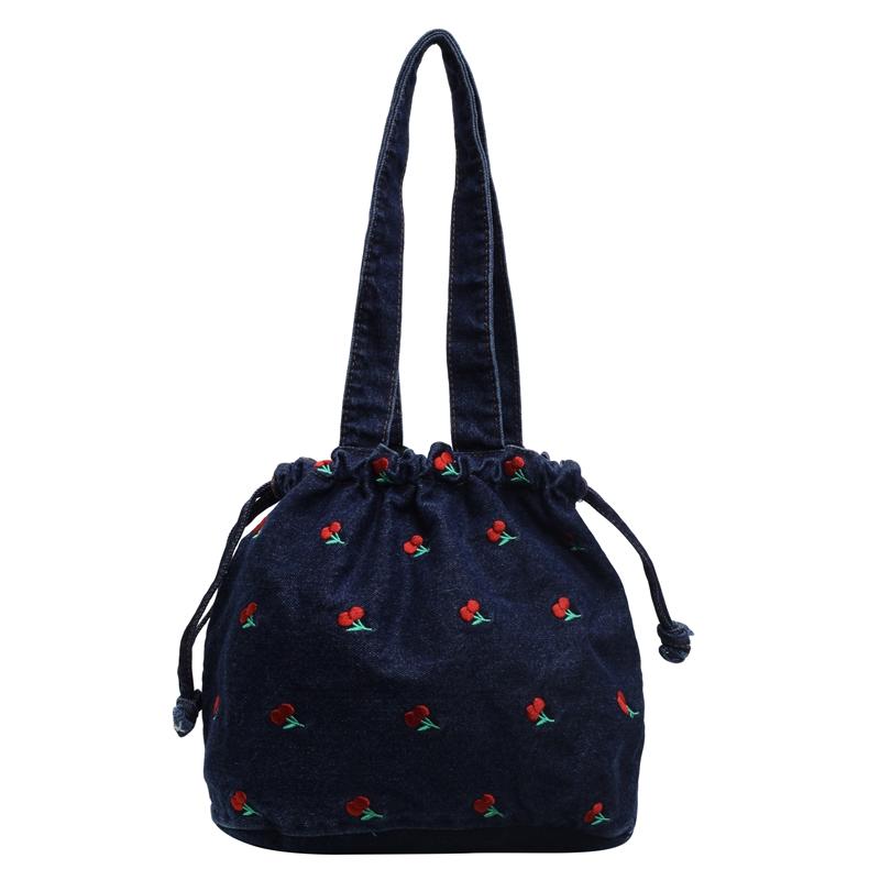 Women's Crossbody Bag Cherry Embroidery Shoulder Bag Commuter Small Tote Bag
