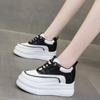 Модные черно-белые повседневные спортивные туфли, женские осенние новинки, повседневные туфли для скейтбординга с толстой подошвой, кроссовки на платформе высотой 8 см