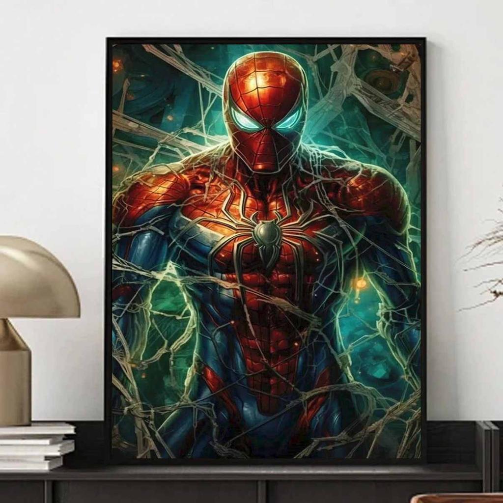 Полная круглая алмазная живопись Сильный Человек-паук Искусство Стразы Картина Мозаика Сделай сам 5D Вышивка крестом Домашнее украшение