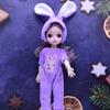 30CM Mini Movable 23Jointed Doll Girls Toy 3D Big Eyes BJD Princess Full Outfits Dresses  Collection Childrens Doll Gift