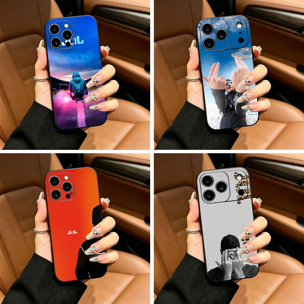 Singer Rapper J-JUL-ES Gesture Phone Case For iPhone 17,16,15,14,13,12,11 Pro Max,16Plus,XS Soft Black Cover