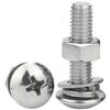 Комплект из большого винта с плоской головкой и гайки из нержавеющей стали 304 с грибовидной головкой и пружинной шайбой