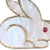 Women Rabbit Shape Brooch Shiny Rhinestones Inlaid Pin Enamel Surface Suit Collar Shawl Scarf Badge Costume Accessories