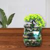 Indoor Water Fountain with Colorful Light 110V Automatic Pump Cascading Rockery Bonsai Decor