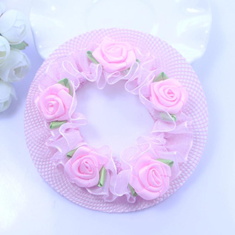 Hot Sale 1PC Cute Adjustable Beautiful Hair Accessories Dance Hairnet High Quality Elastic Exquesite Girls Flower Hair Nets Graceful 5 Colors kids