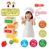CARLORBO Деревянная игрушечная кухня для ролевых игр, большая деревянная игрушка с функцией нарезки фруктов, включает место для хранения и обучающие элементы, идеально подходит для дошкольников
