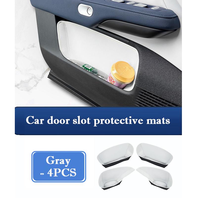 For Xpeng G6 2024 Car Door Groove Mat Storage Box Waterproof Leather Door Slot Protective Pad Cover Interior Accessories
