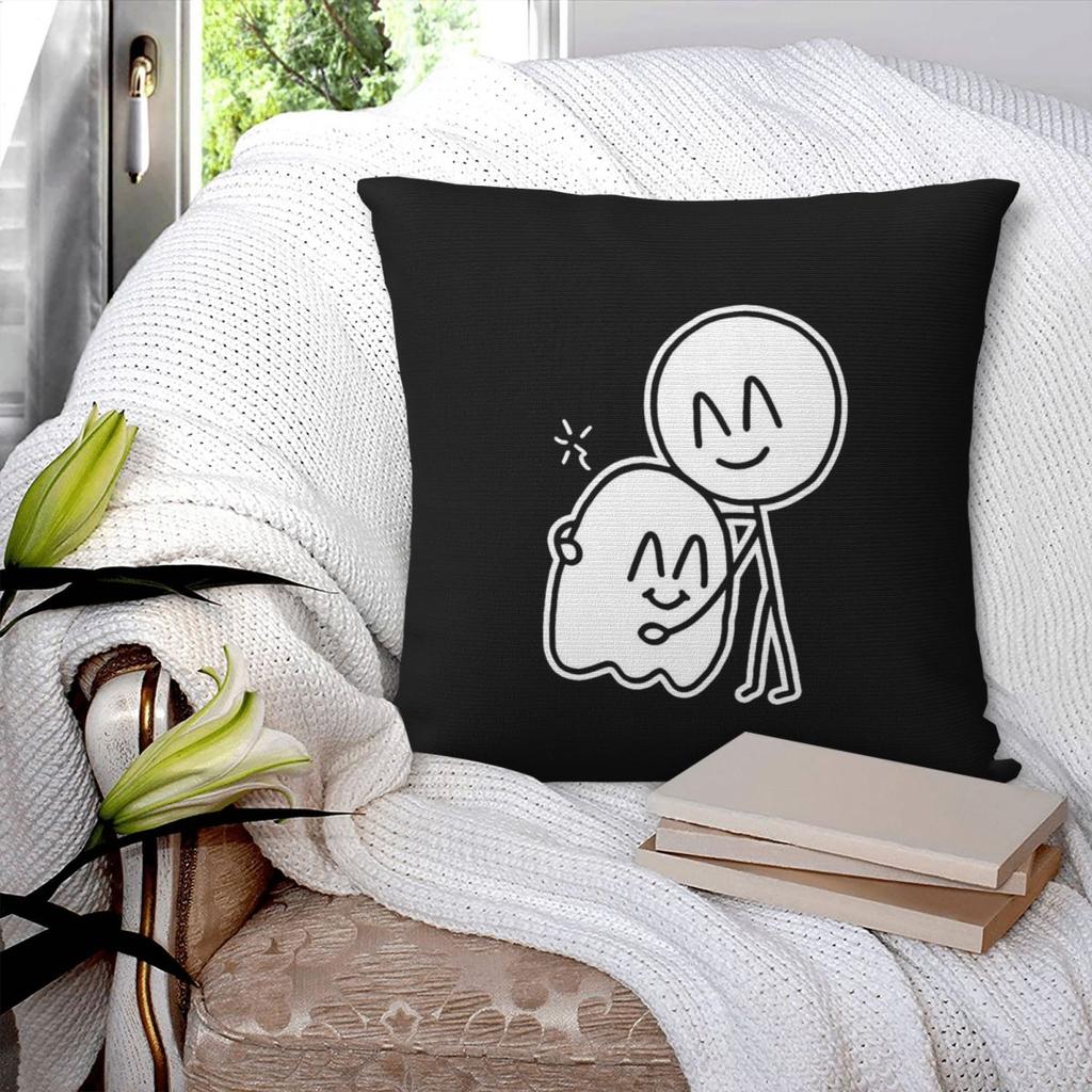 Spook Ghost Hug Square Pillowcase Polyester Linen Velvet Creative Zip Decorative Sofa Seater Cushion Cover 45X45