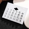 12 Pair/Pack New White Shiny Wedding Stud Earrings Set For Women Men Crystal Jewelry Accessories Jewelry Earrings