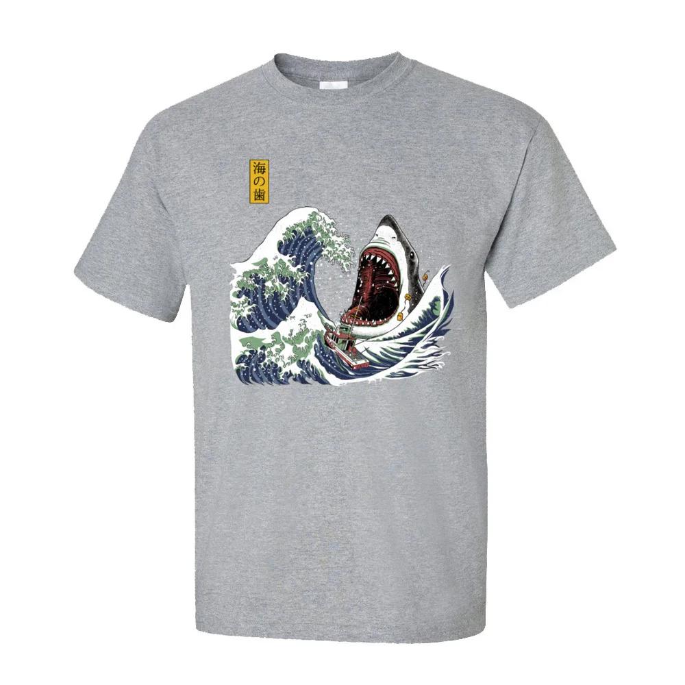 Футболки из 100% хлопка, мужские футболки, футболки с коротким рукавом Great Wave Birthday, осень 2020, популярная белая футболка с круглым вырезом, Прямая поставка