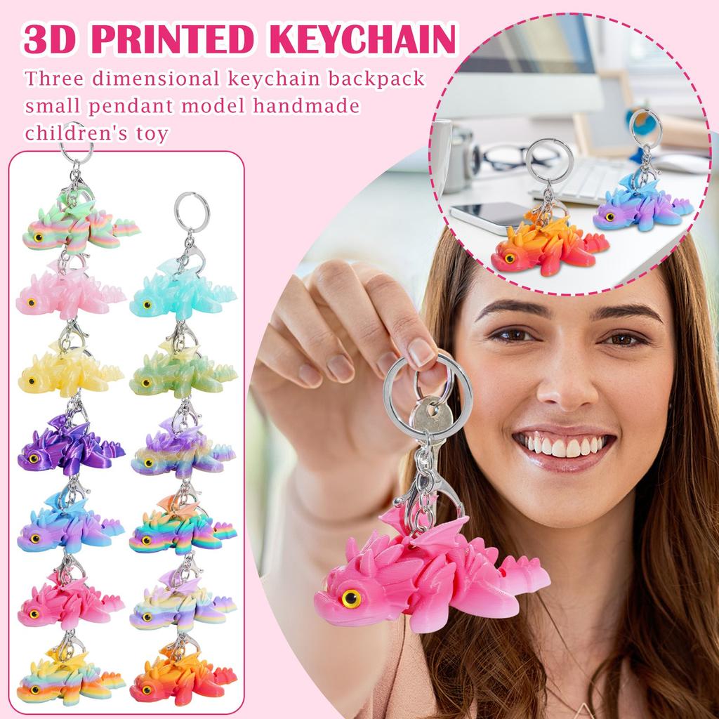 3D Printed Cute Three-dimensional Keychain Schoolbag Small Pendant Gift Small Ornament