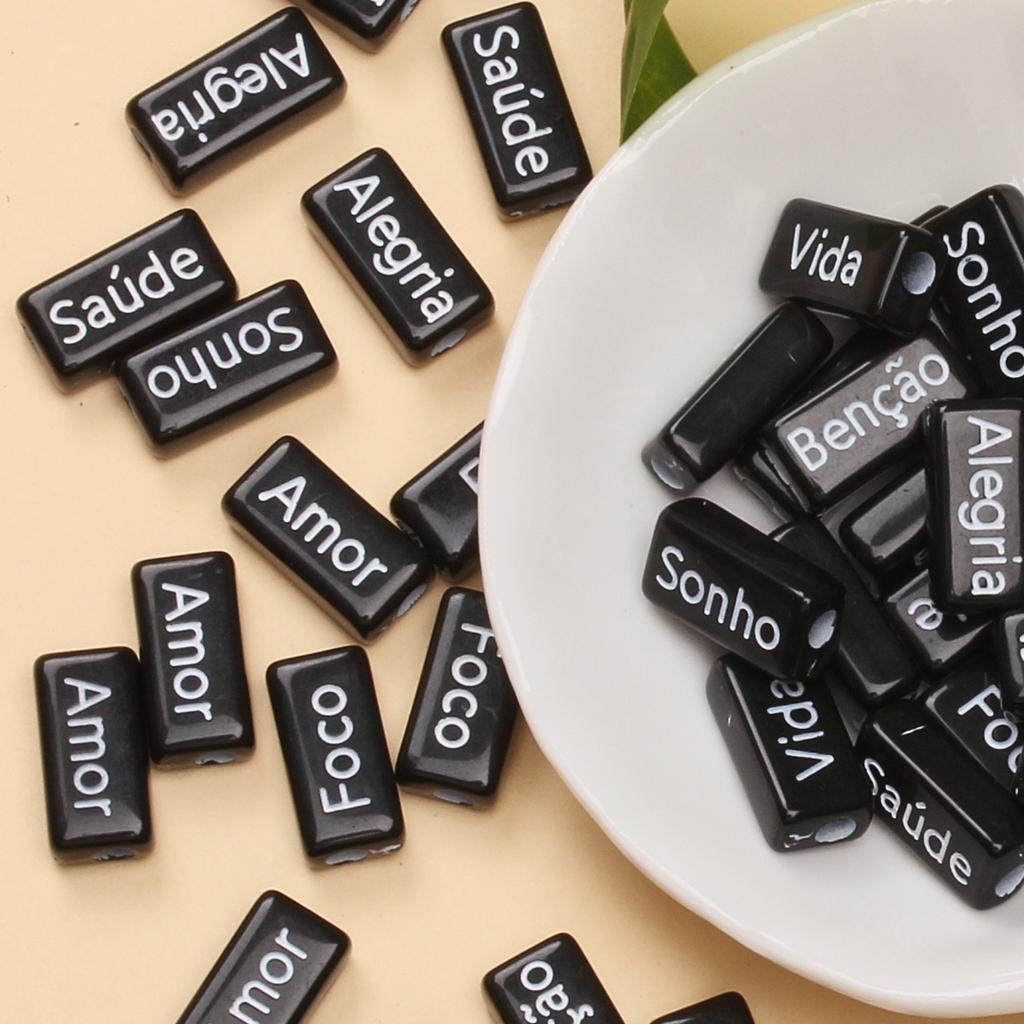 Акриловые аксессуары для изготовления ювелирных изделий французские слова 30 шт. материал ручной работы свободные бусины-шим браслет ожерелье своими руками