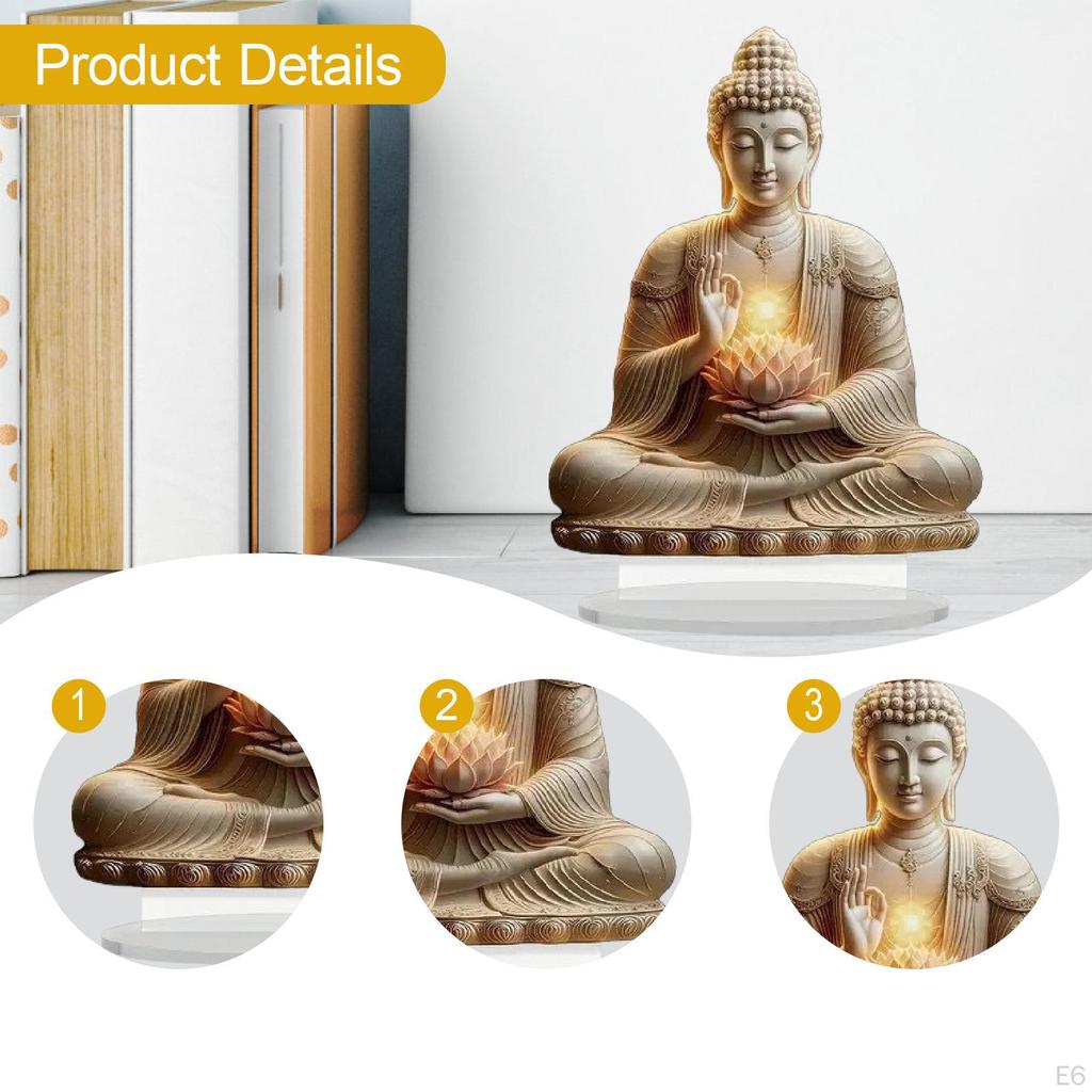 Акриловое декоративное для сборки 2D плоское украшение Будды Рождественский декор Устойчивое основание Настольное