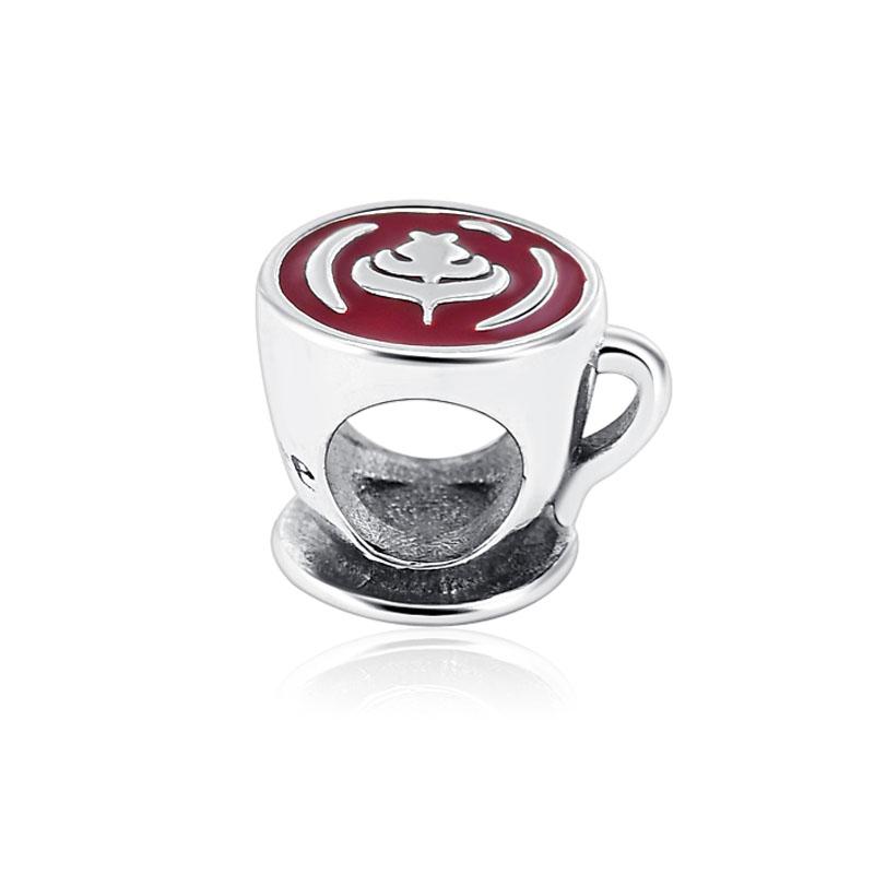 Новая медная подвеска Шарм-бусина в виде кофейной чашки Подходит для оригинального женского браслета Пиво Вино Подвесные украшения Подарок