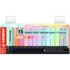 Set De Bureau X 15 STABILO BOSS ORIGINAL Pastel - Carton De 5 Pièces