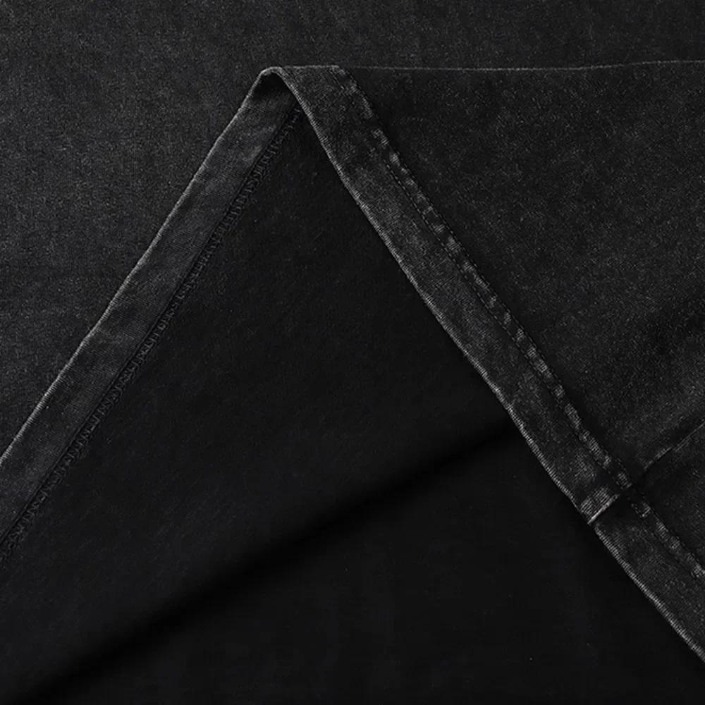 Японский аниме-принт, хлопковая мужская винтажная футболка большого размера, уличная одежда, летняя черная рубашка с коротким рукавом в стиле Харадзюку, свободные хлопковые топы, футболки