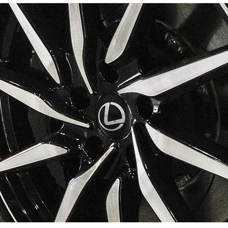 AABFW1 4Pcs 3D Car Wheel Hub Center Metal Decals Sticker Accessories For Lexus Fsport RX330 ES300h RX350 IS300h NX300h NX IS250 Ct200h