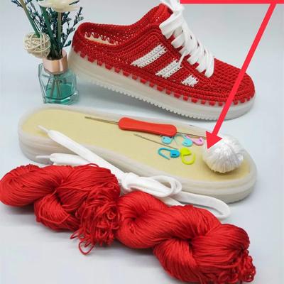 Подошва Oxford Sole+Hollow Line, ручная работа, крючковая подошва, противоударные мягкие, ручная вязка, тапочки, сандалии, обувь своими руками, вязаный материал