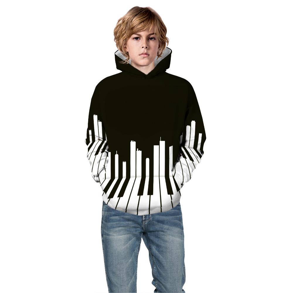 Осень Зима Детские Толстовки Пальто 5-14 лет Мальчики Девочки Толстовки с Капюшоном 3D Принтом Детские Свитшоты Детские Подростковые Спортивные Топы Пуловер