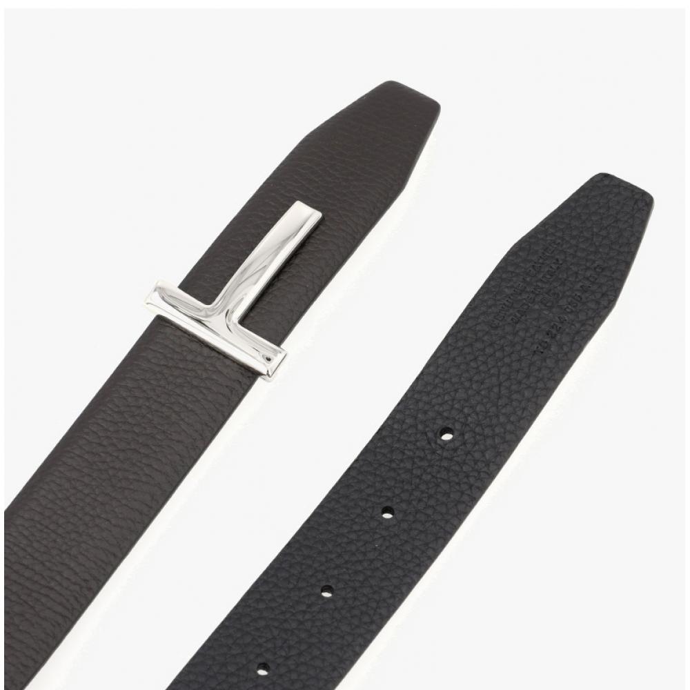 Tom Ford T Logo Buckle Reversible belT Silver Tb224 Lcl236s