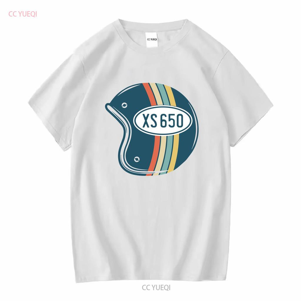XS650 Retro Old Style HelmeT T Shirt XS 650 Cafe Racer Vintage Look long or short sleeves vintage Washed Unisex Comfortable